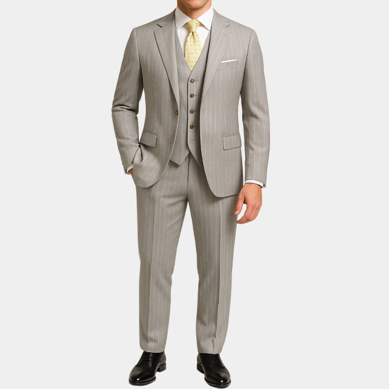 Three piece suit grey gentelman